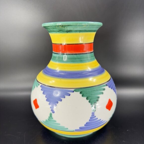 Venetian Art Pottery Vase Vessel Multicolor Glaze Ceramic Hand Made In Italy Vtg - Picture 14 of 15